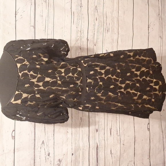 #1011 Karen kane black lace swing dress with ribbon belt sz.XL - Picture 6 of 10